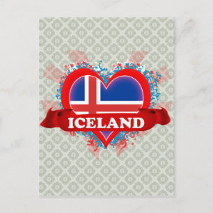 Carte Postale Vintage I Love Islande