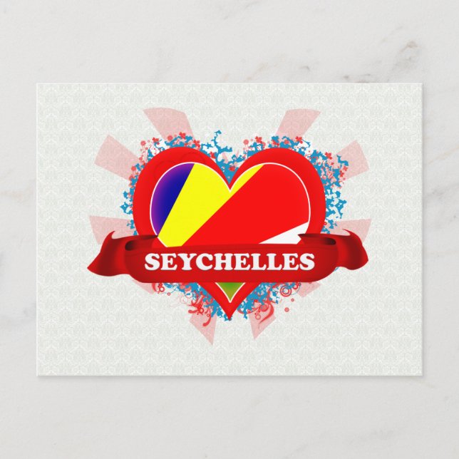 Carte Postale Vintage I Love Seychelles (Devant)