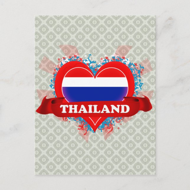 Carte Postale Vintage I Love Thaïlande (Devant)