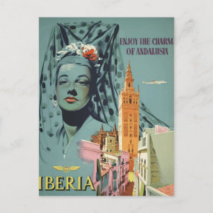 Carte postale vintage Iberia Travel
