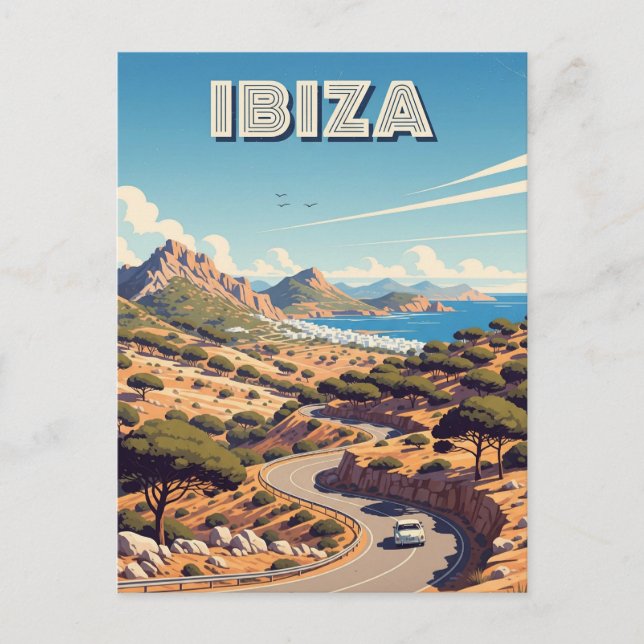 Carte Postale Vintage Ibiza Espagne Voyage (Devant)