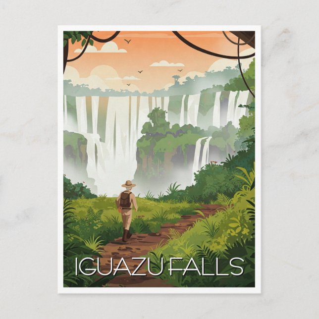 Carte Postale Vintage Iguazu Falls Argentine (Devant)