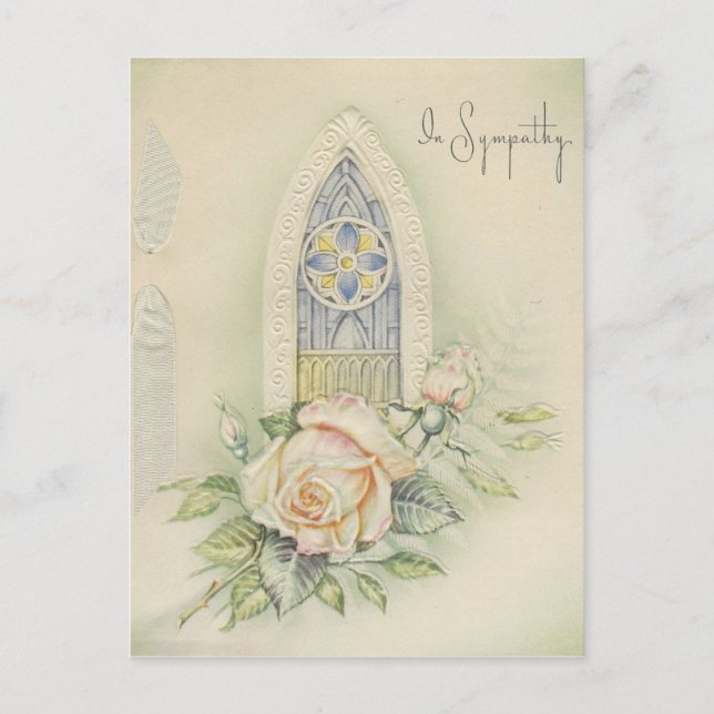 Carte Postale Vintage In Sympathy with Roses (Devant)
