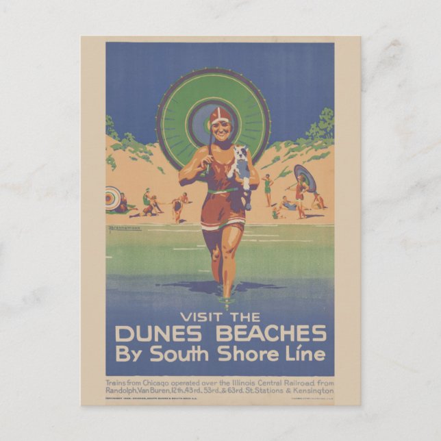 Carte Postale Vintage Indiana Dunes State Park Travel (Devant)