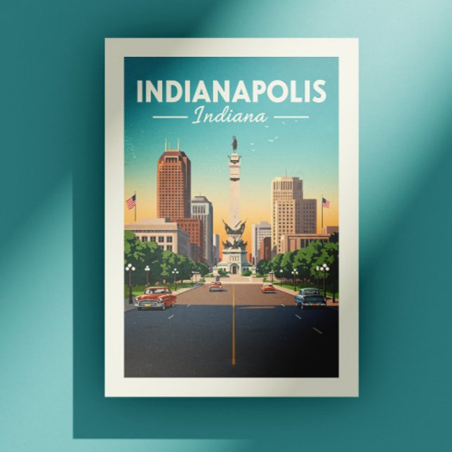 Carte Postale Vintage Indianapolis Indiana (Créateur téléchargé)