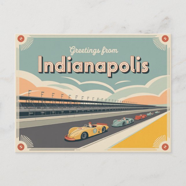 Carte postale vintage Indianapolis | Salutations d (Devant)