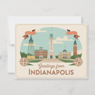 Carte postale vintage Indianapolis   Salutations d