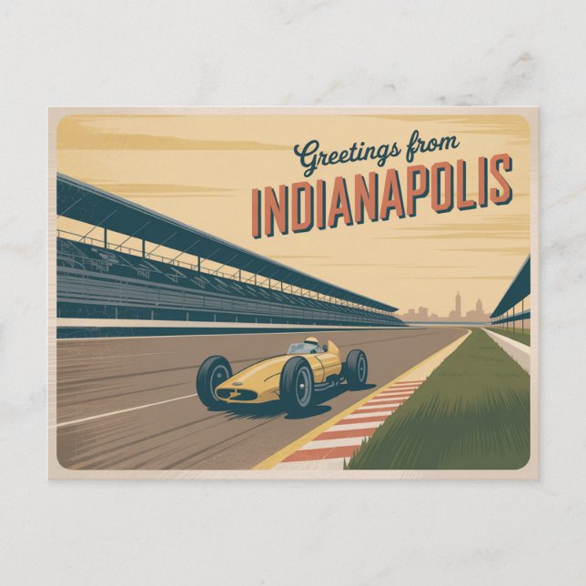 Carte postale vintage Indianapolis | Salutations d (Devant)