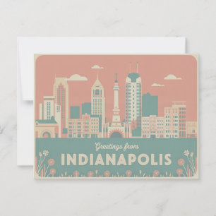 Carte postale vintage Indianapolis Salutations d