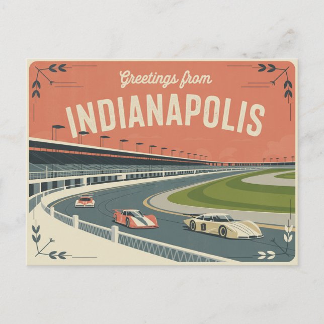 Carte postale vintage Indianapolis | Salutations d (Devant)