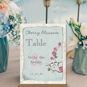 Carte Postale Vintage Inséparable rose cerise fleurie Numéro de 