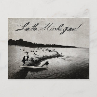 Carte postale vintage Inspiré Lake Michigan Beach