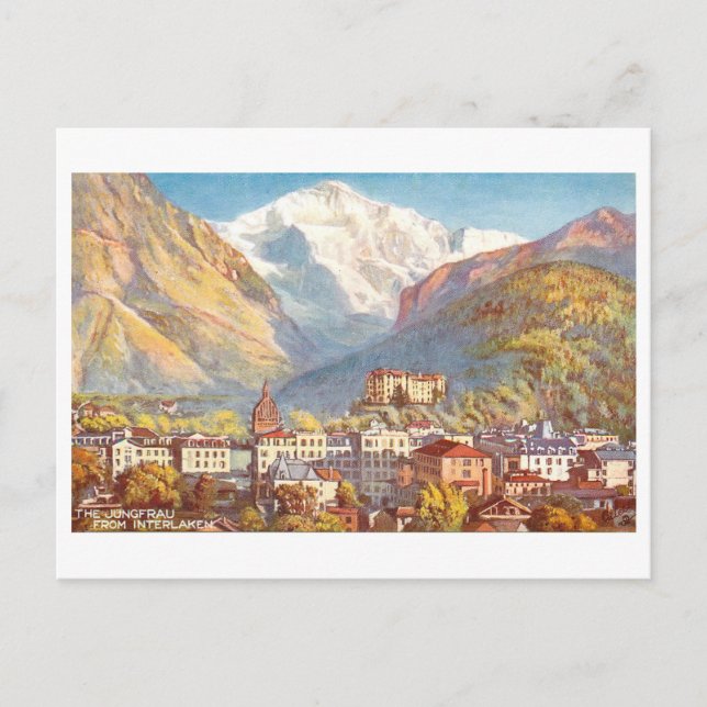 Carte Postale Vintage Interlaken, Switzerland, (Devant)