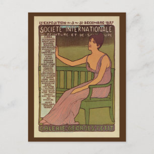 Carte Postale Vintage international peinture expo Paris 1897
