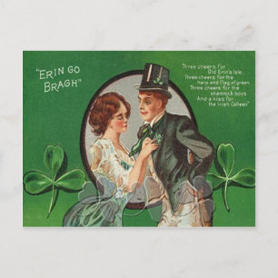Carte Postale Vintage Irish Couple St Patrick's Day Card