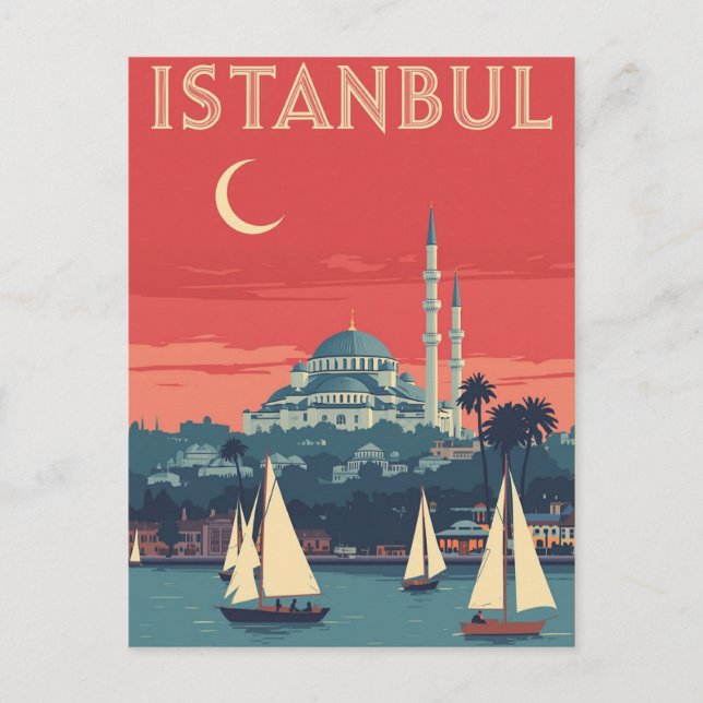 Carte Postale Vintage Istanbul Travel (Devant)