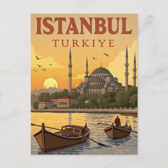 Carte Postale Vintage Istanbul Travel (Devant)