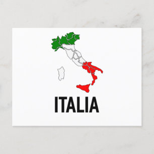 Carte Postale Vintage Italia Drapeau Italien Italie Italiano T-S