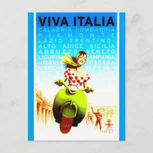 Carte Postale Vintage Italie Viva Italia Retro affiche de voyage