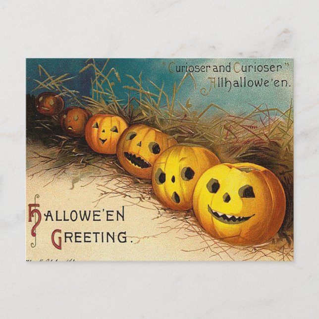 Carte postale vintage Jack O'Lanterns Halloween (Devant)