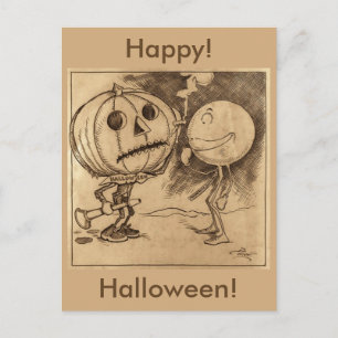 Carte Postale Vintage Jack o'Lanterns parlant