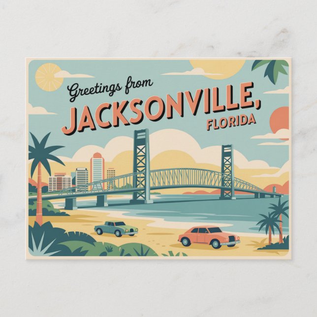 Carte postale vintage Jacksonville | Salutations d (Devant)