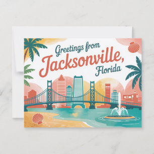 Carte postale vintage Jacksonville   Salutations d