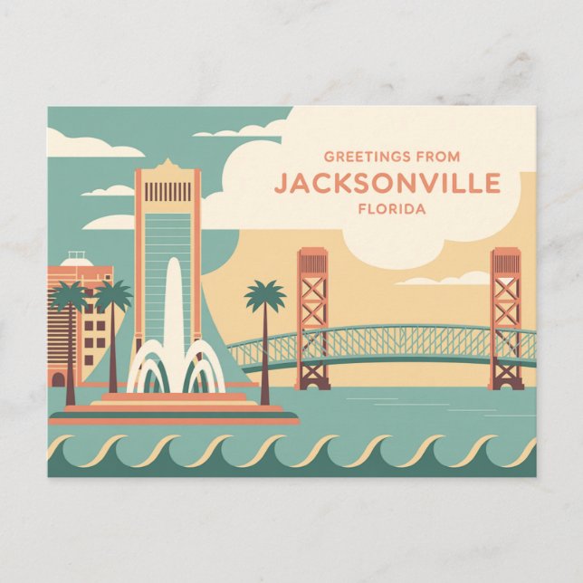 Carte postale vintage Jacksonville | Salutations d (Devant)