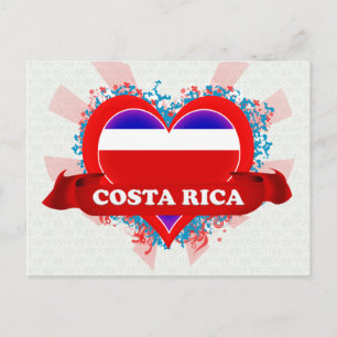 Carte Postale Vintage J'aime Costa Rica