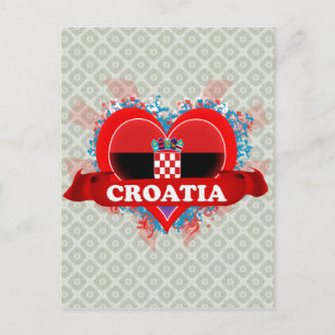 Carte Postale Vintage J'aime Croatie