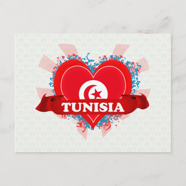 Carte Postale Vintage J'aime la Tunisie (Devant)