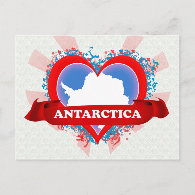 Carte Postale Vintage J'aime l'Antarctique (Devant)