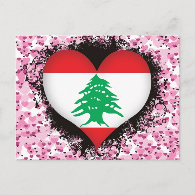 Carte Postale Vintage J'aime le Liban (Devant)