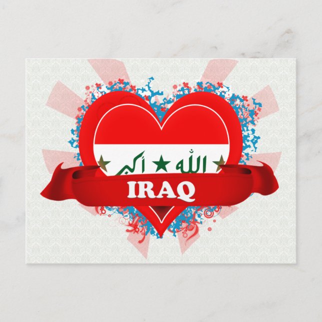 Carte Postale Vintage J'aime l'Irak (Devant)