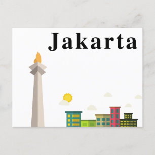 Carte postale Vintage Jakarta Indonésie