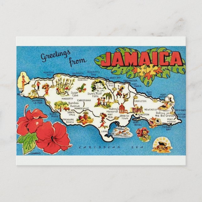 Carte postale vintage Jamaïque (Devant)