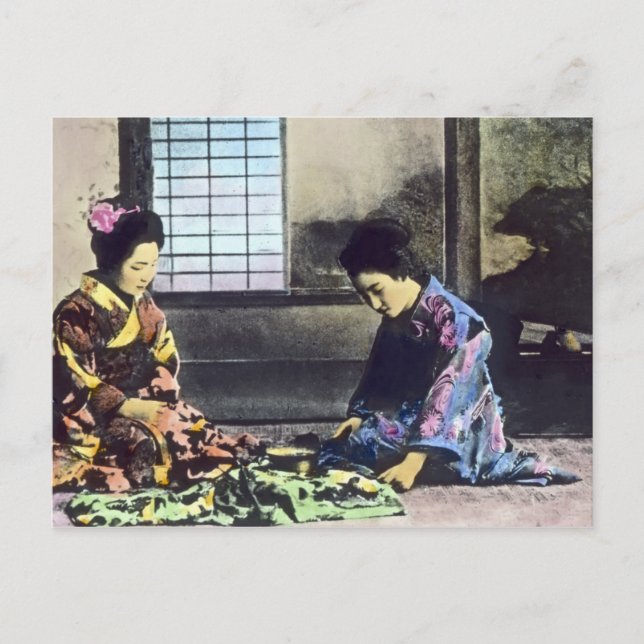Carte Postale Vintage Japonais La Lanterne Magique Seamstress (Devant)