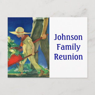 Carte postale Vintage Jardin rural Famille PC de r