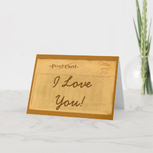Carte postale vintage je t'aime ! Carte de voeux