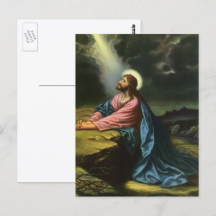 Carte Postale Vintage Jésus Christ prier, Jardin de Gethsémani