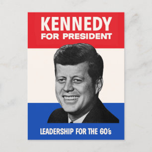 Carte Postale Vintage JFK Kennedy pour la campagne présidentiell