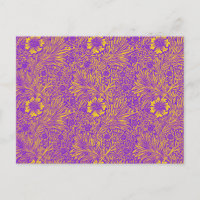 Vintage joli motif fleuri jaune violet