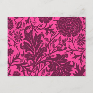 Carte Postale Vintage joli rose et marron motif floral