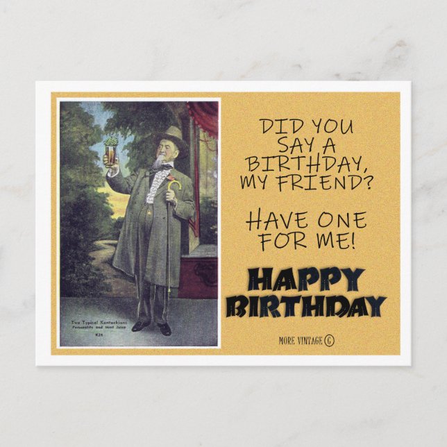 carte postale vintage JOYEUX ANNIVERSAIRE (Devant)