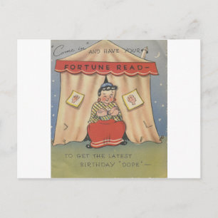 Carte Postale Vintage Joyeux Anniversaire Fortune Teller