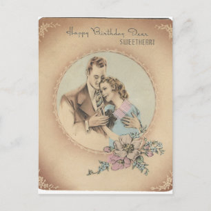 Carte Postale Vintage Joyeux Anniversaire "Mario"