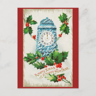 Carte Postale Vintage Joyeux Noël et Bonne Année