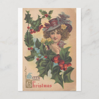 Carte postale vintage Joyeux Noël Gibson Girl