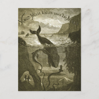 Carte Postale Vintage Jules Verne 20 000 lieues