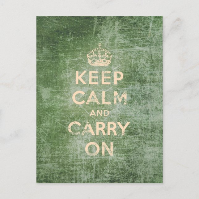 Carte Postale Vintage keep calm and carry on (Devant)